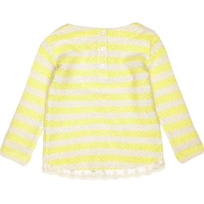 Mini girls yellow stripe top